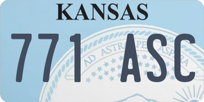 KS license plate 771ASC