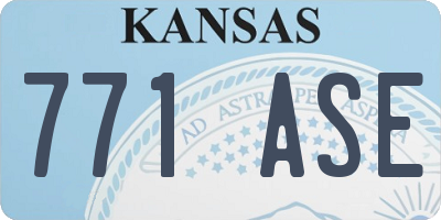 KS license plate 771ASE