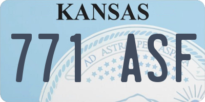 KS license plate 771ASF