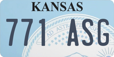 KS license plate 771ASG