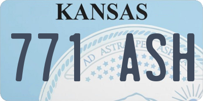 KS license plate 771ASH