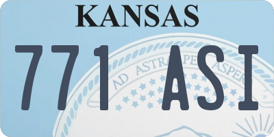 KS license plate 771ASI