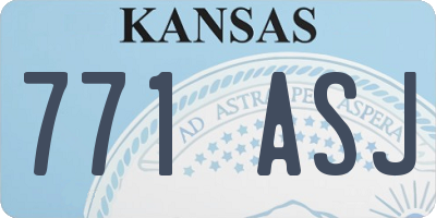 KS license plate 771ASJ