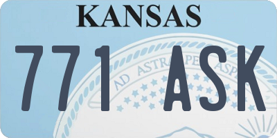 KS license plate 771ASK