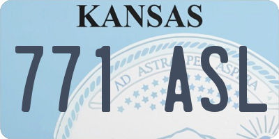 KS license plate 771ASL