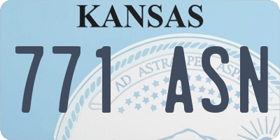 KS license plate 771ASN