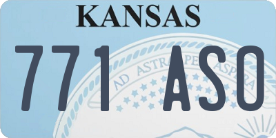 KS license plate 771ASO