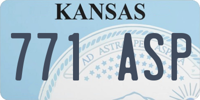 KS license plate 771ASP