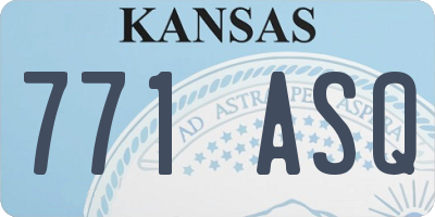 KS license plate 771ASQ