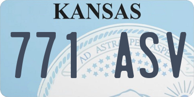 KS license plate 771ASV
