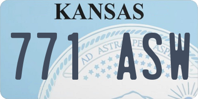 KS license plate 771ASW