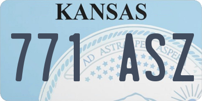 KS license plate 771ASZ