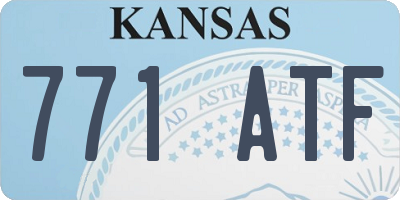 KS license plate 771ATF