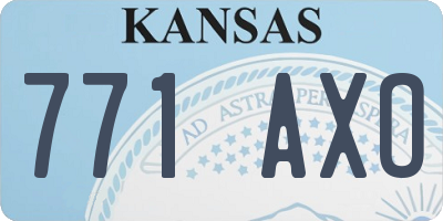 KS license plate 771AXO