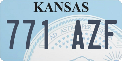 KS license plate 771AZF