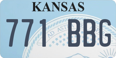 KS license plate 771BBG