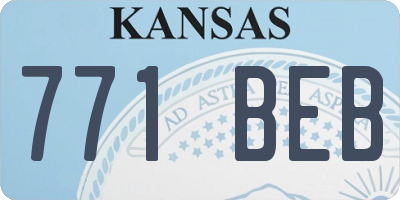 KS license plate 771BEB