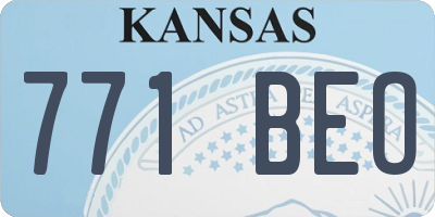 KS license plate 771BEO