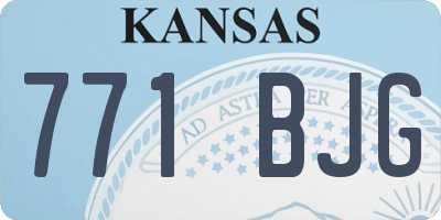 KS license plate 771BJG