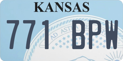KS license plate 771BPW