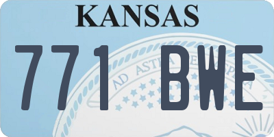 KS license plate 771BWE