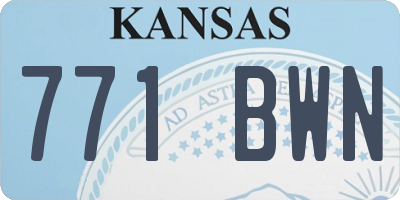 KS license plate 771BWN