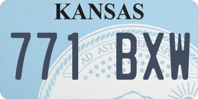 KS license plate 771BXW