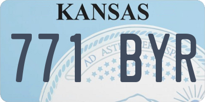 KS license plate 771BYR