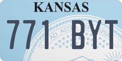 KS license plate 771BYT