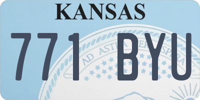 KS license plate 771BYU