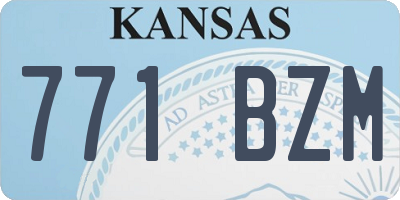 KS license plate 771BZM