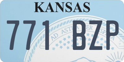 KS license plate 771BZP