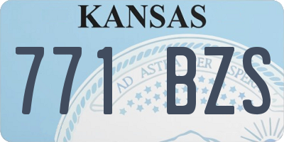 KS license plate 771BZS