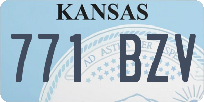 KS license plate 771BZV