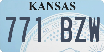 KS license plate 771BZW