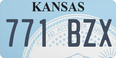 KS license plate 771BZX