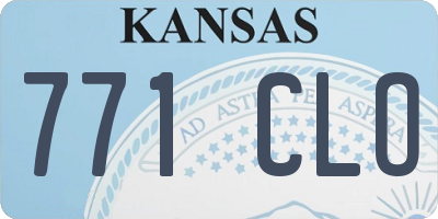 KS license plate 771CLO