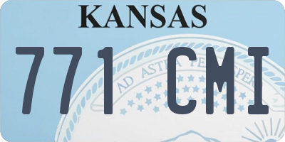 KS license plate 771CMI