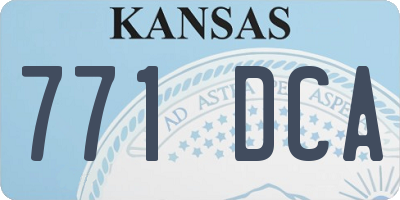 KS license plate 771DCA