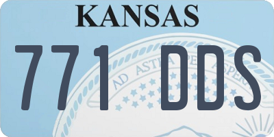 KS license plate 771DDS