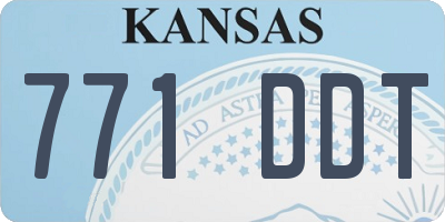 KS license plate 771DDT
