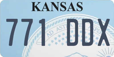 KS license plate 771DDX