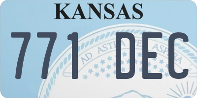 KS license plate 771DEC