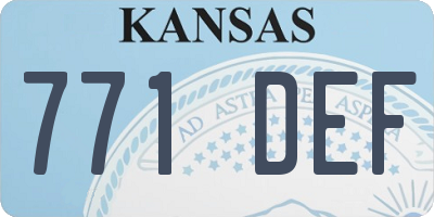 KS license plate 771DEF