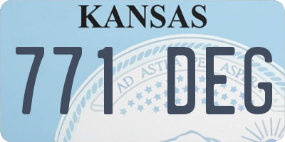 KS license plate 771DEG