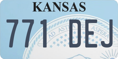 KS license plate 771DEJ