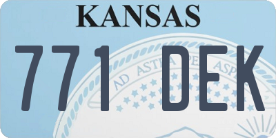 KS license plate 771DEK