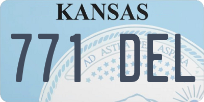 KS license plate 771DEL