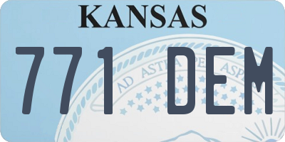 KS license plate 771DEM