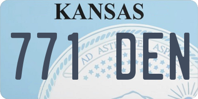 KS license plate 771DEN